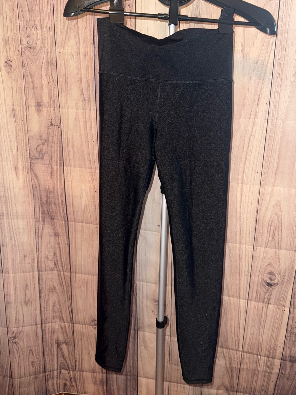Athleta Elation Shine Tight Leggings Black Shiny High Rise NWOT Size Small